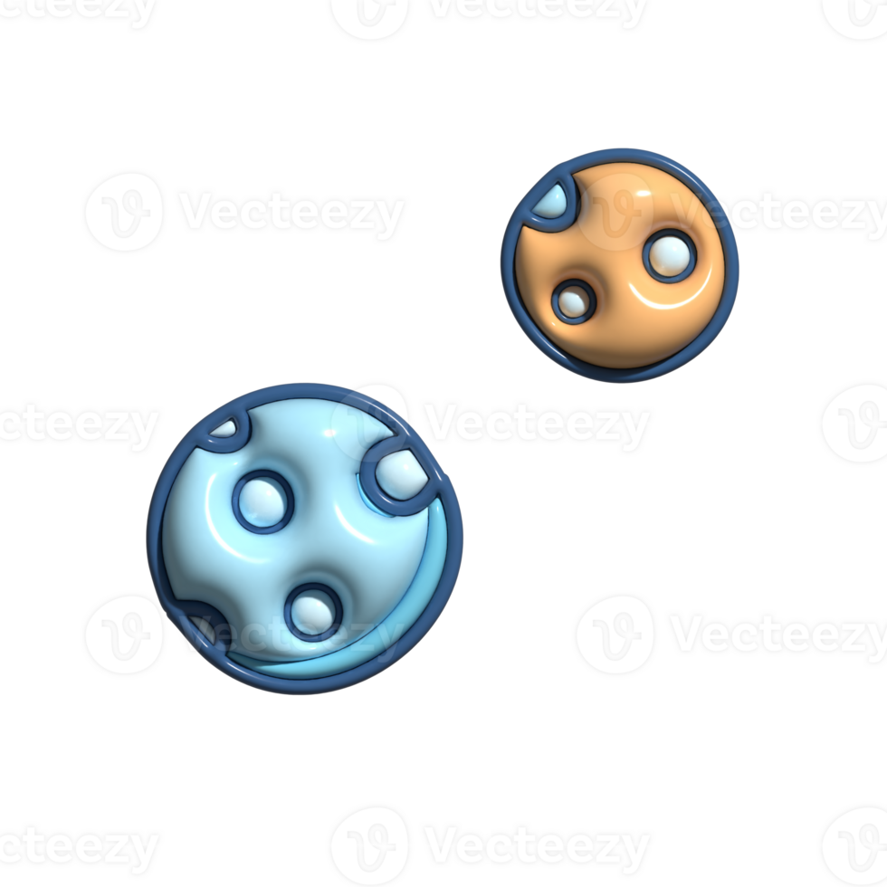 Adorable 3D Cosmic Debris Asteroid Belt Symbols png