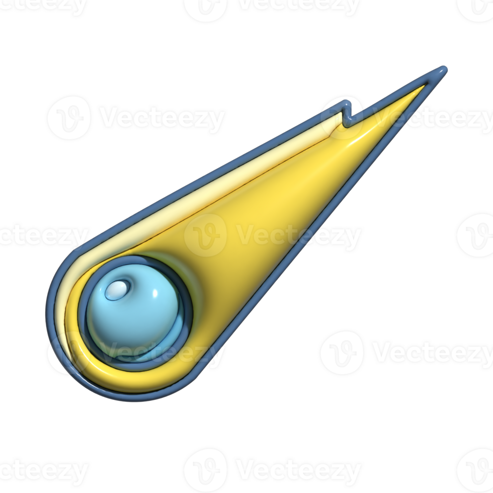 Dynamic 3D Shooting Star Extraterrestrial Icons png