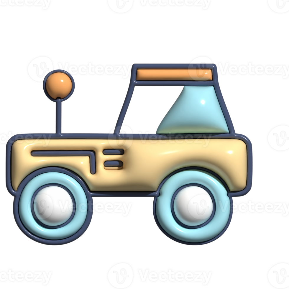 3D Cartoon Mars Rover Space Exploration Icons png