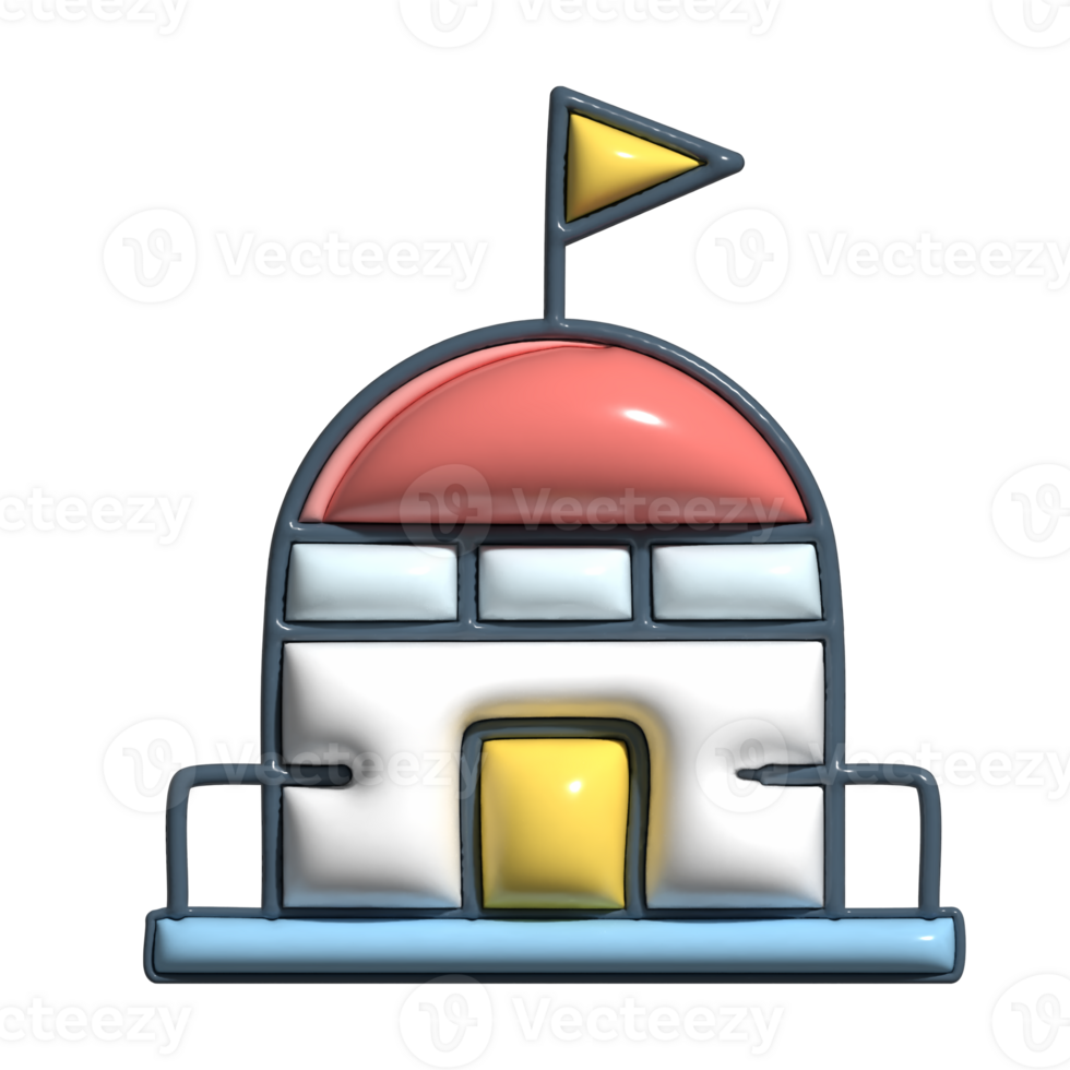 Adorable 3D Space Station Future Settlement Symbols png