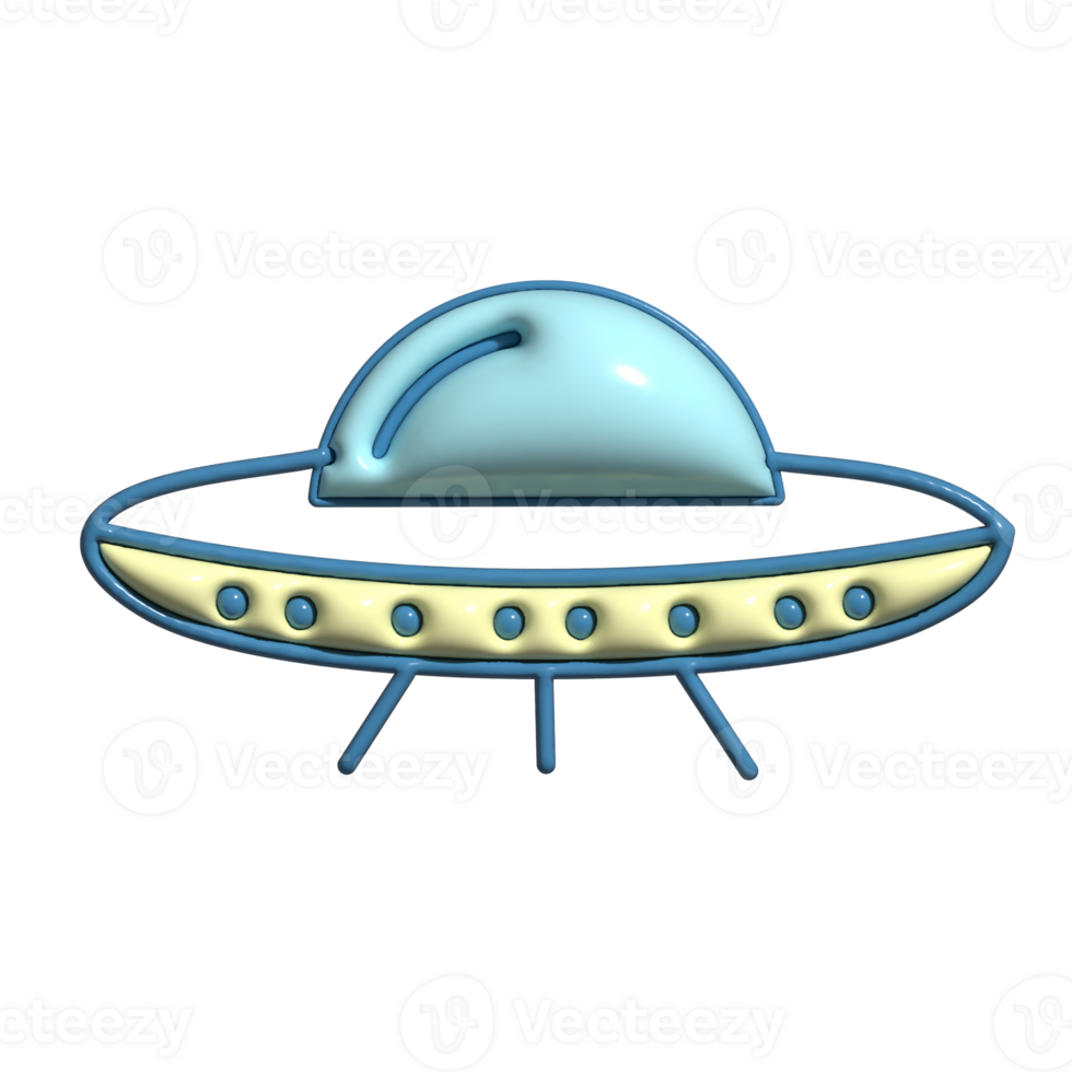 3D Cartoon UAPs Unidentified Aerial Phenomena Icons png