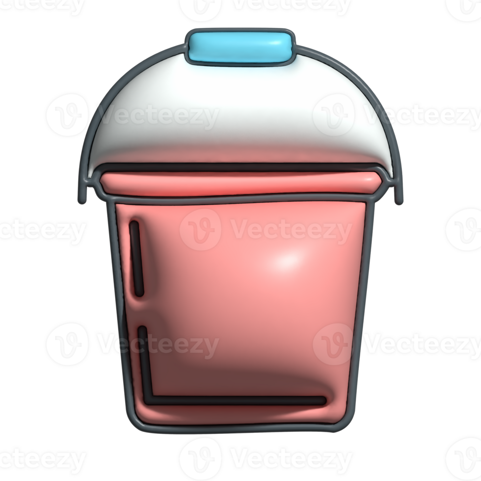 3D Cartoon Bucket and Pail Icons png