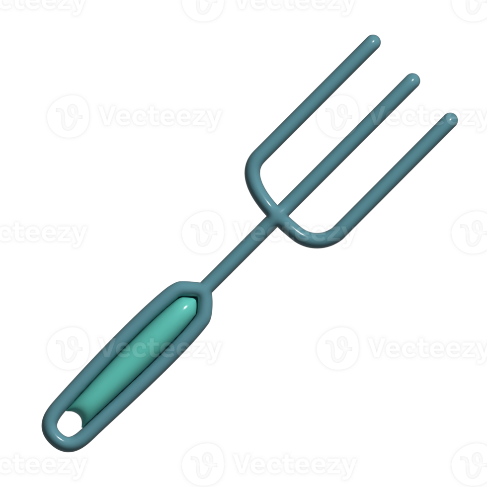 3D Cartoon Garden Fork Tool Icons png