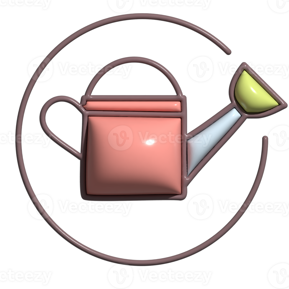 3D Cartoon Plant Waterer Gardening Icons png