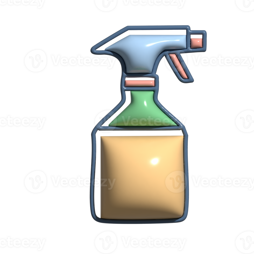 Adorable 3D Liquid Application and Cleaning Symbols png