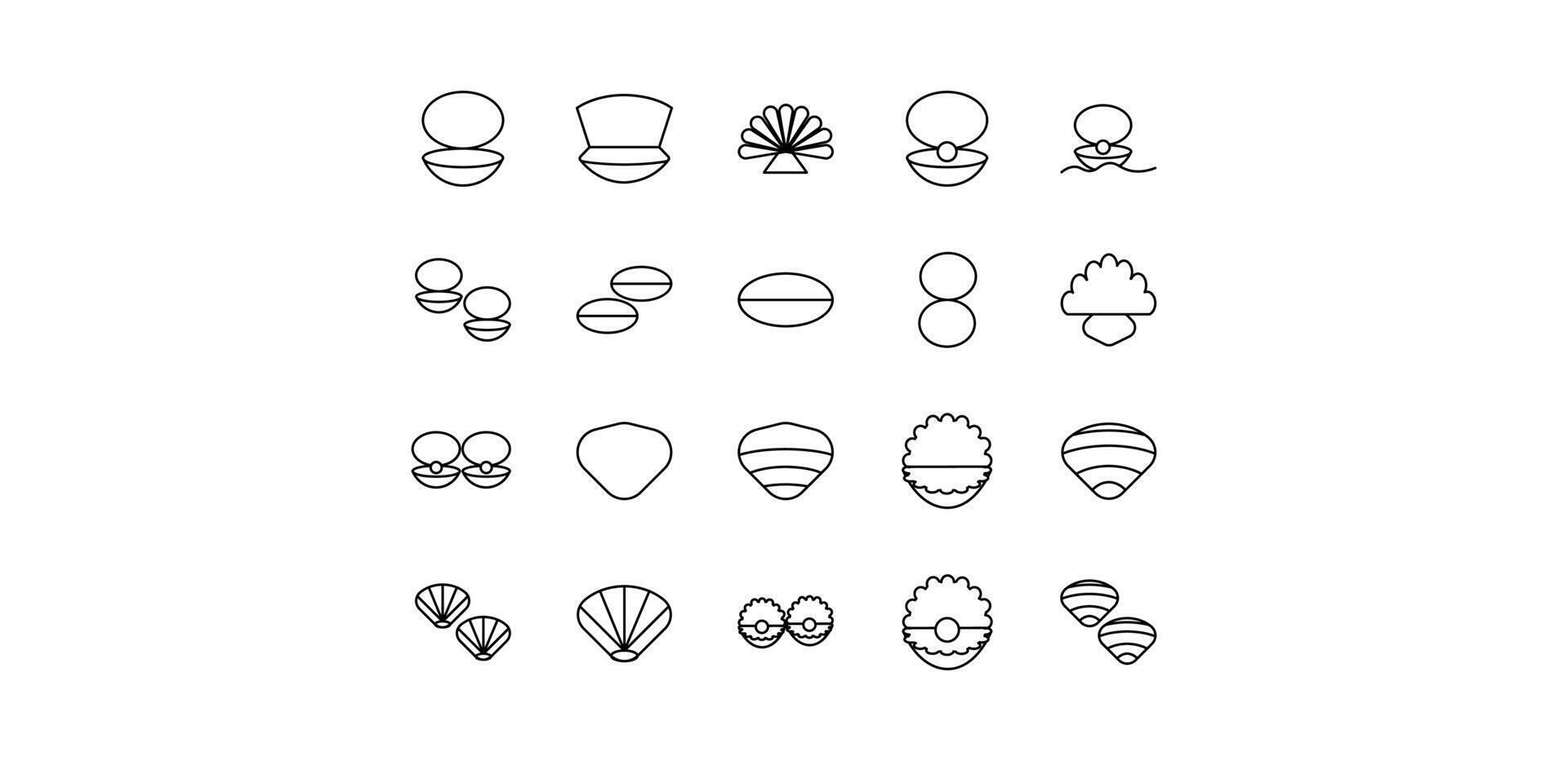 illustration of line shell icon pack vector