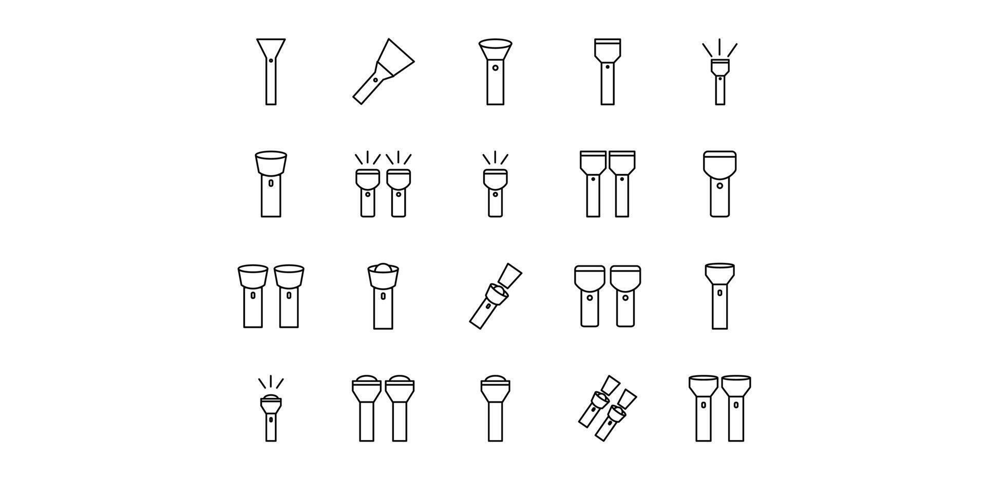 flashlight line icon pack illustration vector