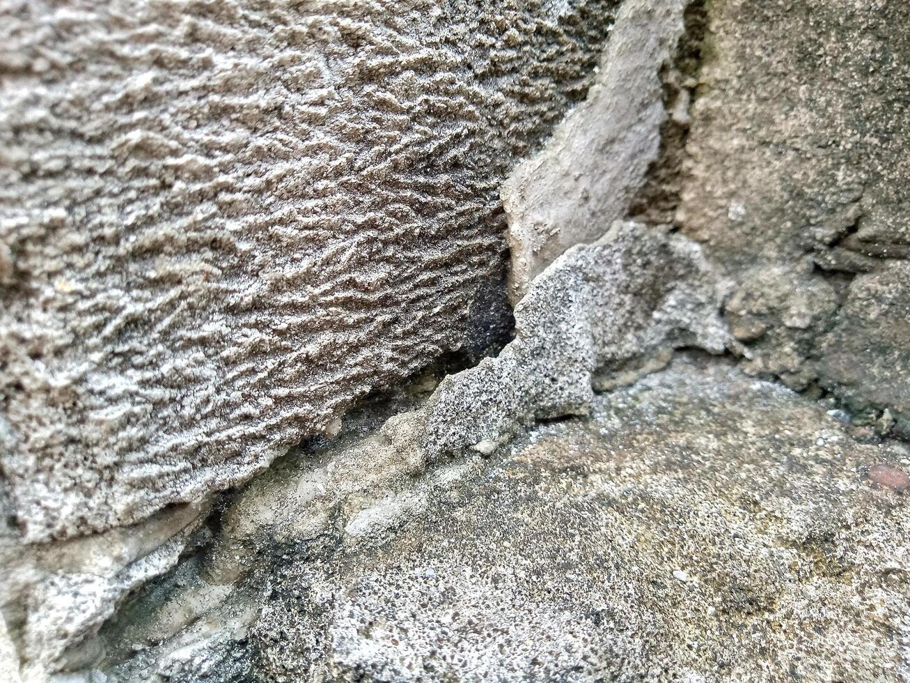 A close-up of an old wall under renovation creating a textured surface suitable for background use in architecture and construction photo