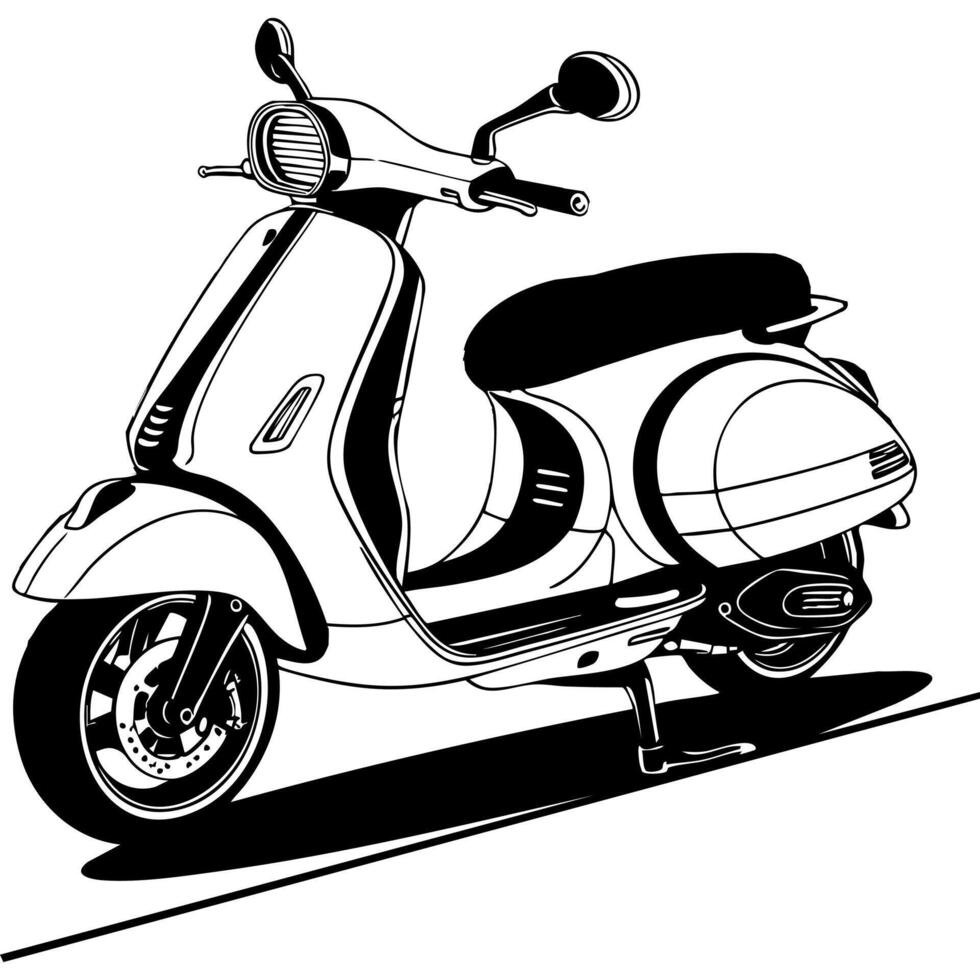 Modern Scooter with Detailed Urban Design vector