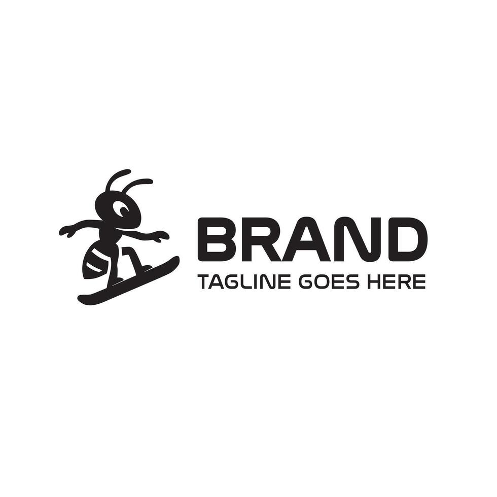 Black Ant Surfing Brand Logo vector