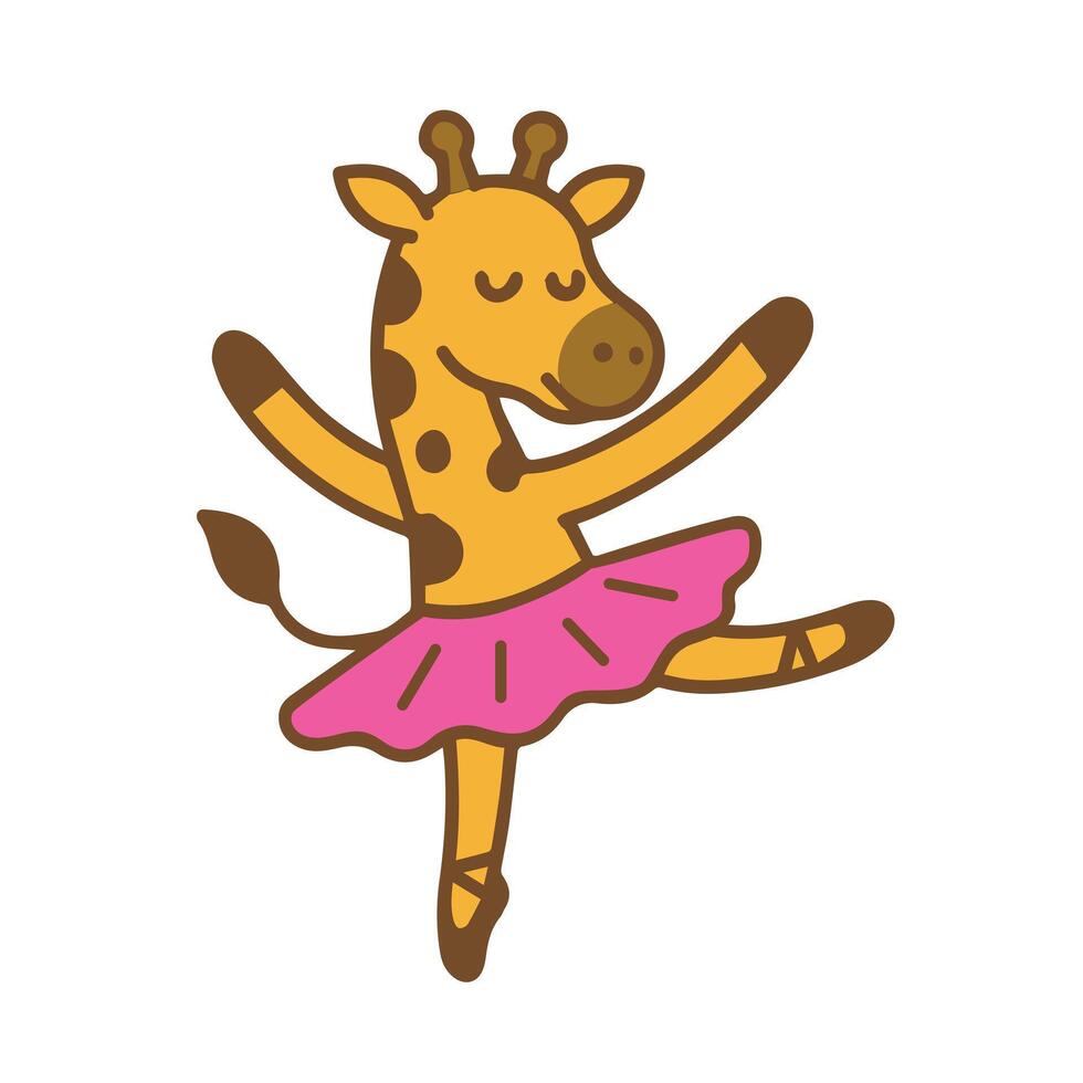 A Ballet Dancing Giraffe in a Pink Tutu vector