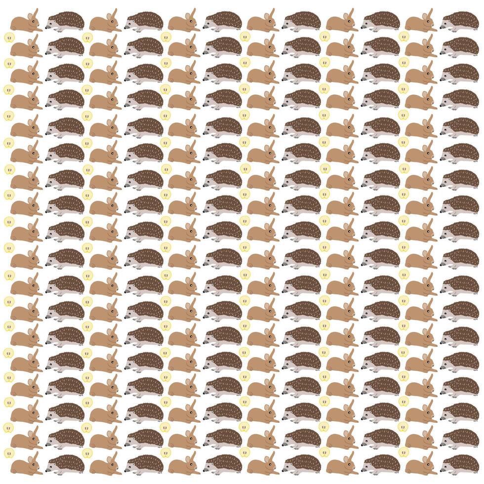 porcupine, rabbit with fruit as a pattern background vector