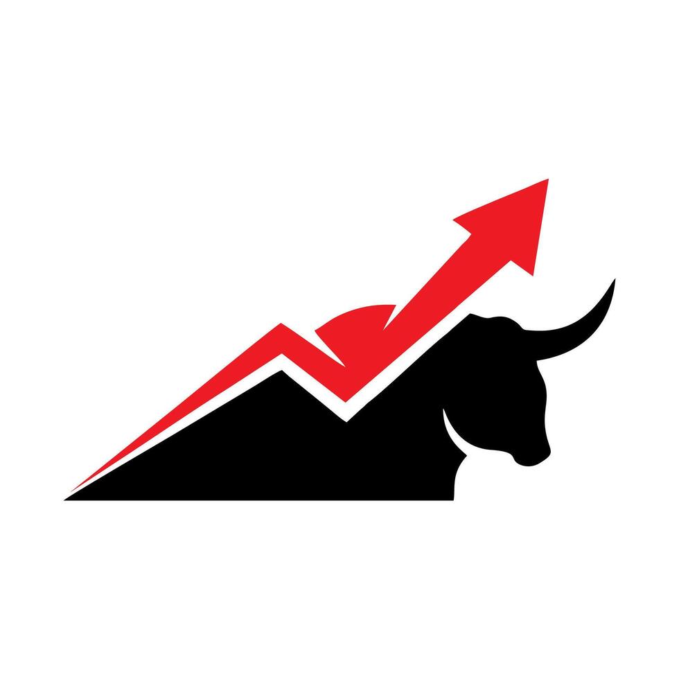Bull and arrow stock chart vector