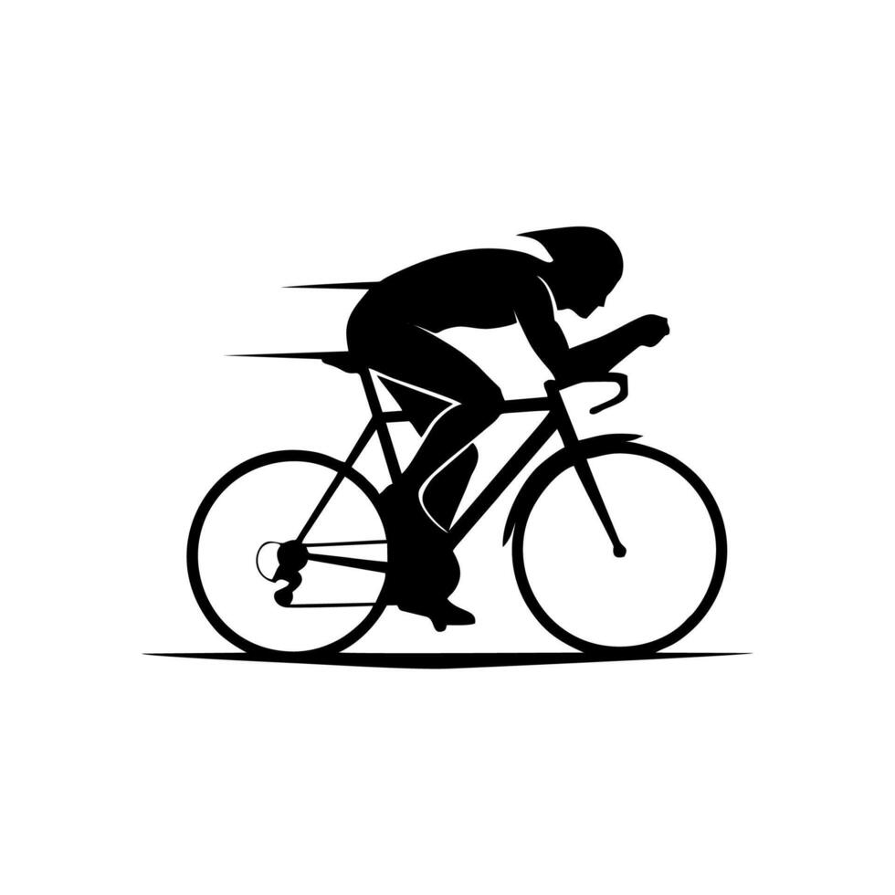 A silhouette of a cyclist on a bike vector