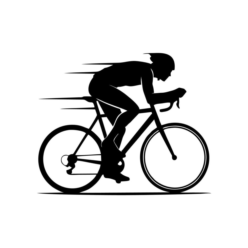 Silhouette of a cyclist on a bike vector