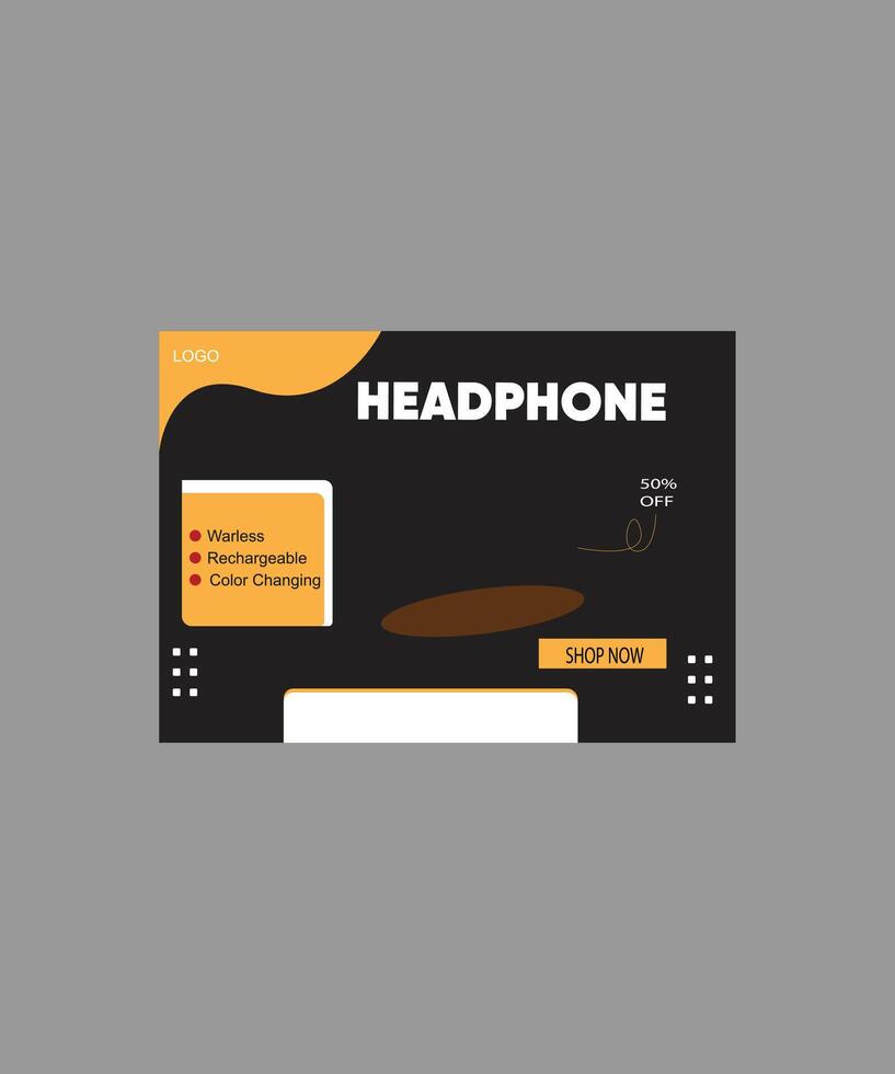 headphone sale poster design vector