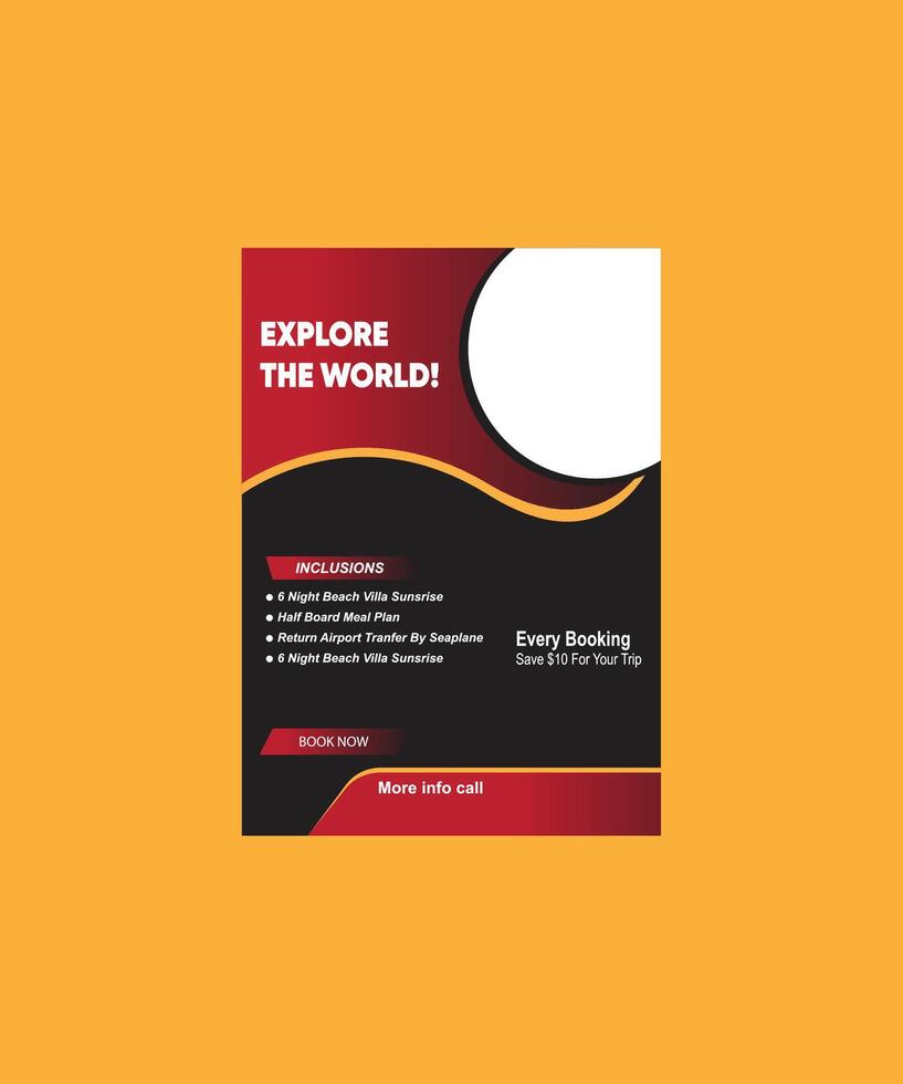 travel flyer template design vector