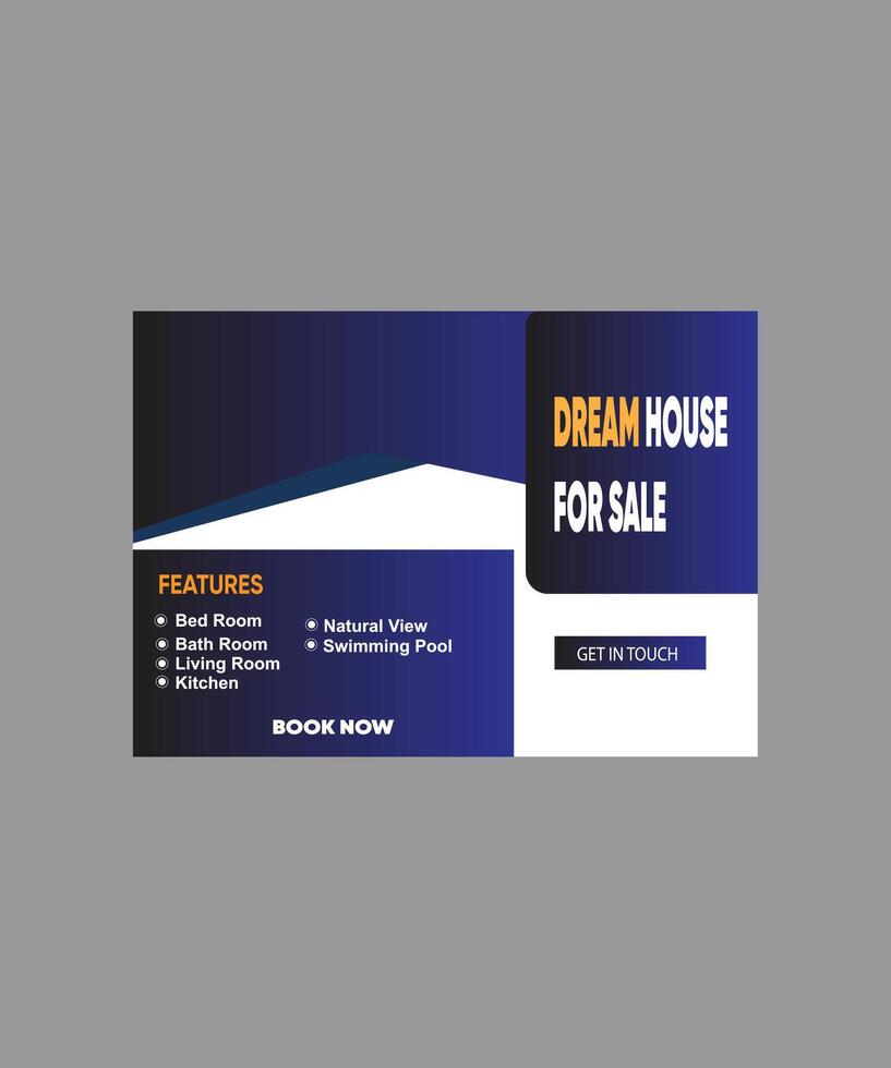 Modern house sale post layout template vector