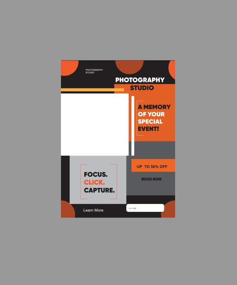 Photography studio services flyer design vector