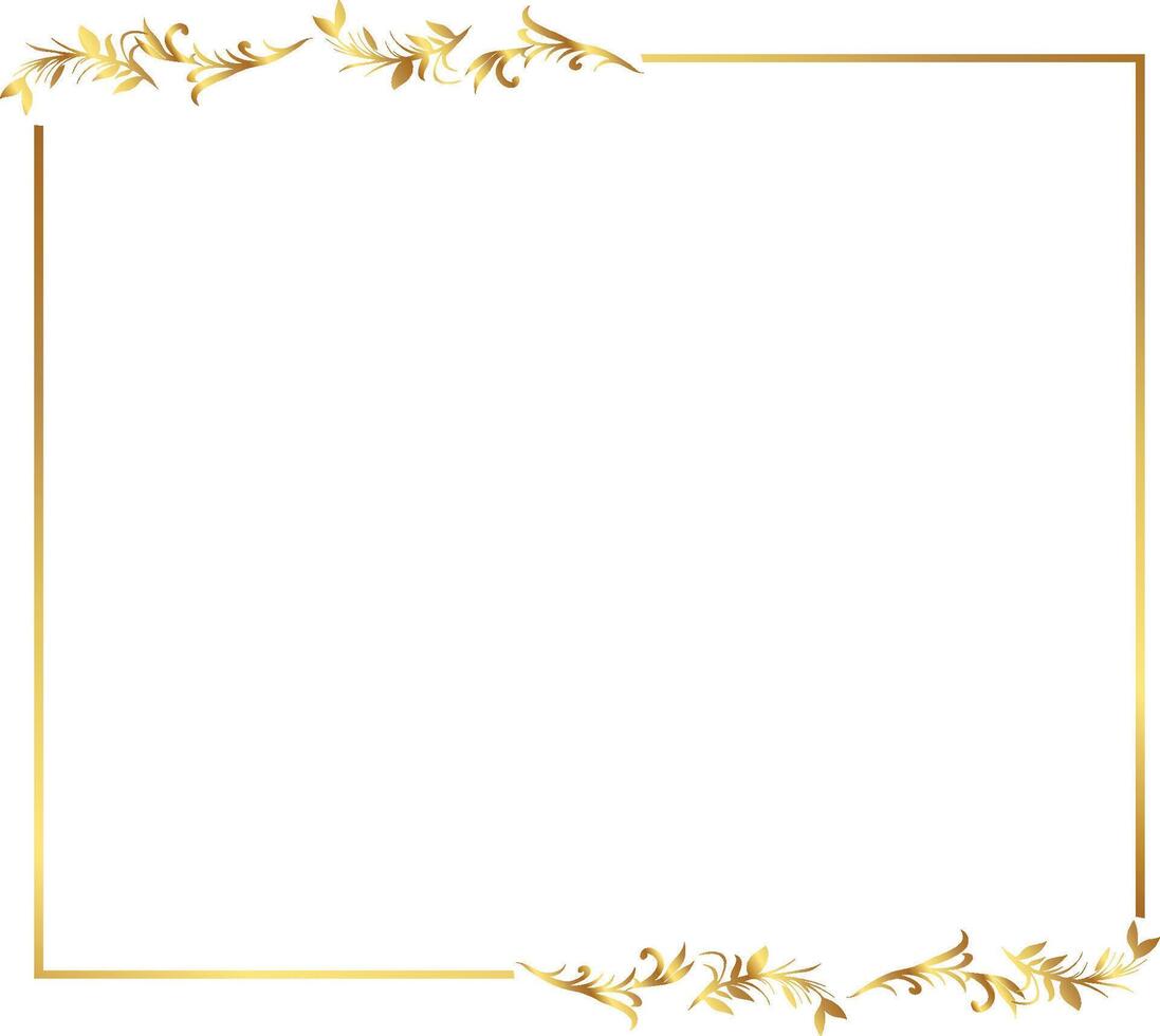 Floral frame with leaves gold border free illustrations vector