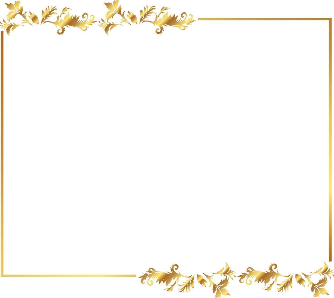 Golden Frame with Floral Embellishments for Invitations and Certificates vector