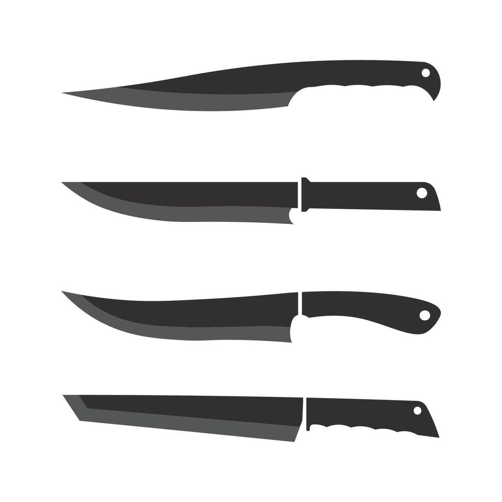 Hunting Knife Icon with Sharp Modern Logo Style vector