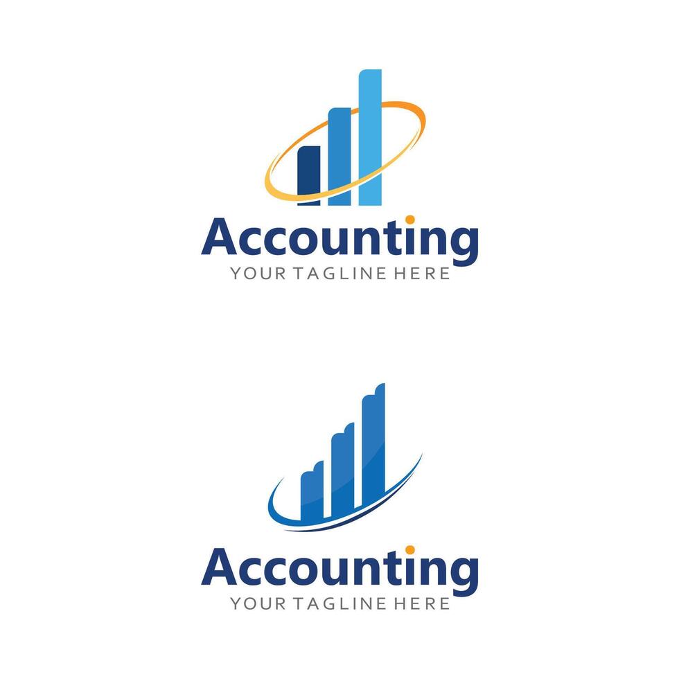 Finance Company Logo with Abstract Accounting Visual Identity vector
