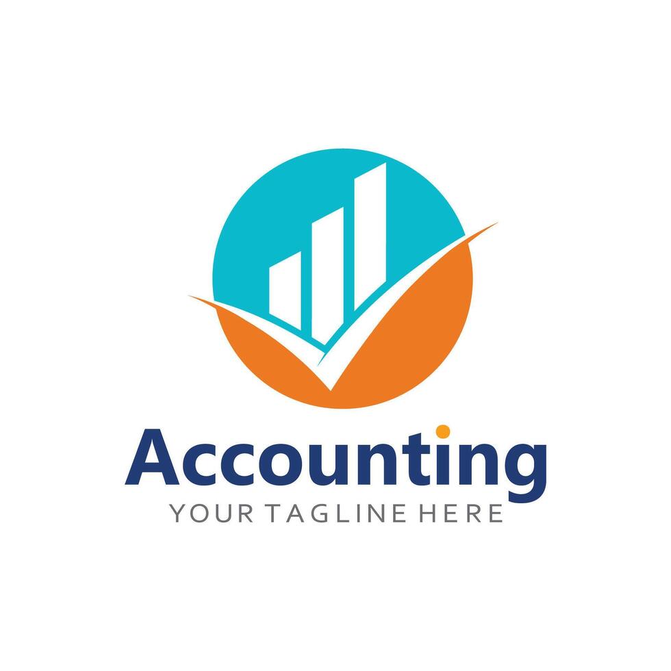 Accountant and Finance Logo with Pencil and Pie Chart vector