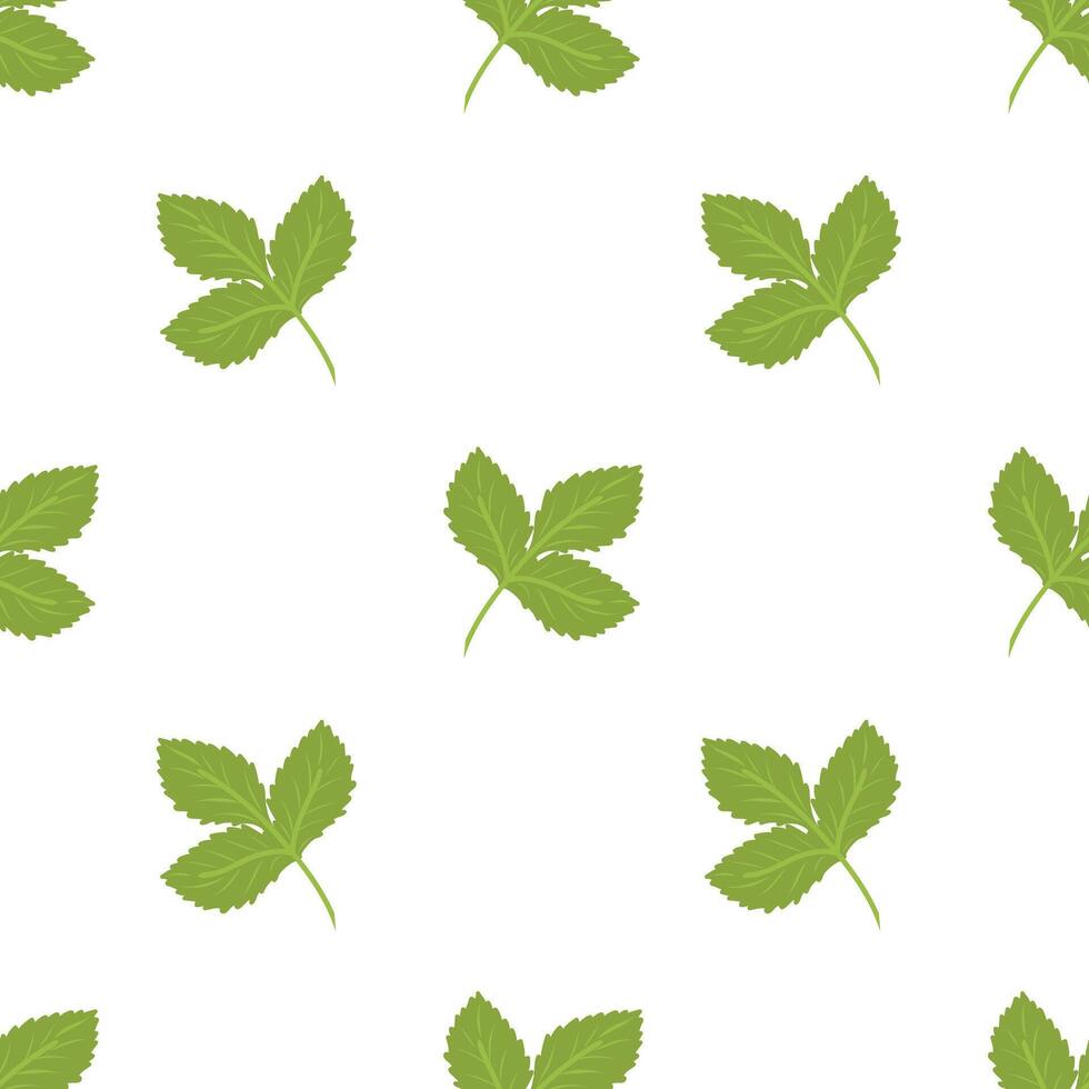 Straberries leaves seamless pattern, foliage pattern vector