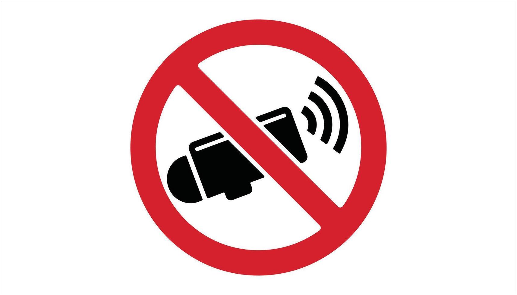 No Loudspeaker Icon Mute Announcement Symbol with Prohibition Sign for Silence or No Sound vector