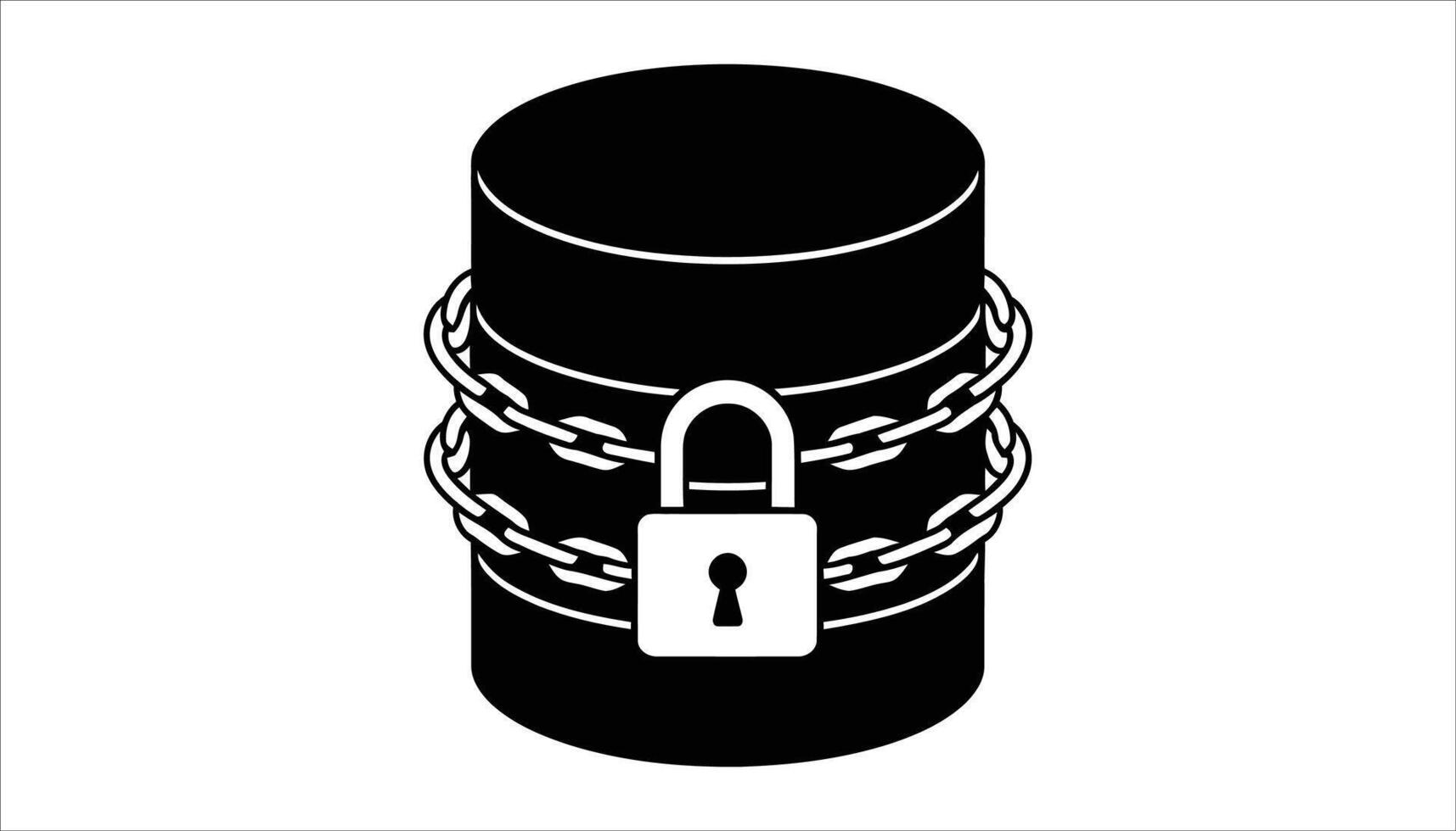 Data Security Icon Locked Database with Chain and Padlock Symbol for Privacy and Protection vector
