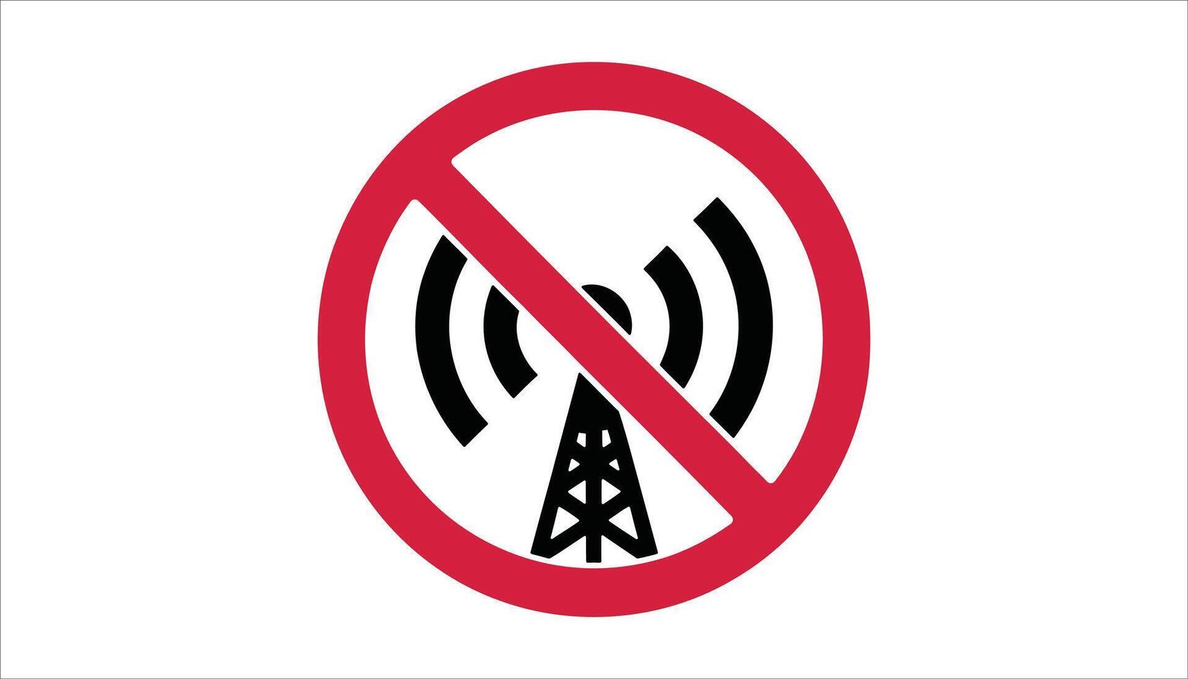 No Signal Icon Wireless Network Restriction Symbol Isolated on White Background vector