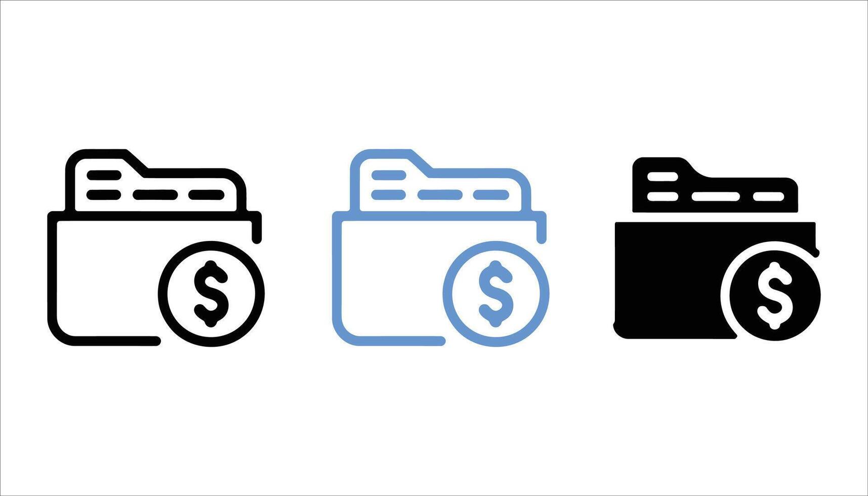Finance Folder Icon Dollar Symbol Document for Budgeting, Accounting, and Money Management vector