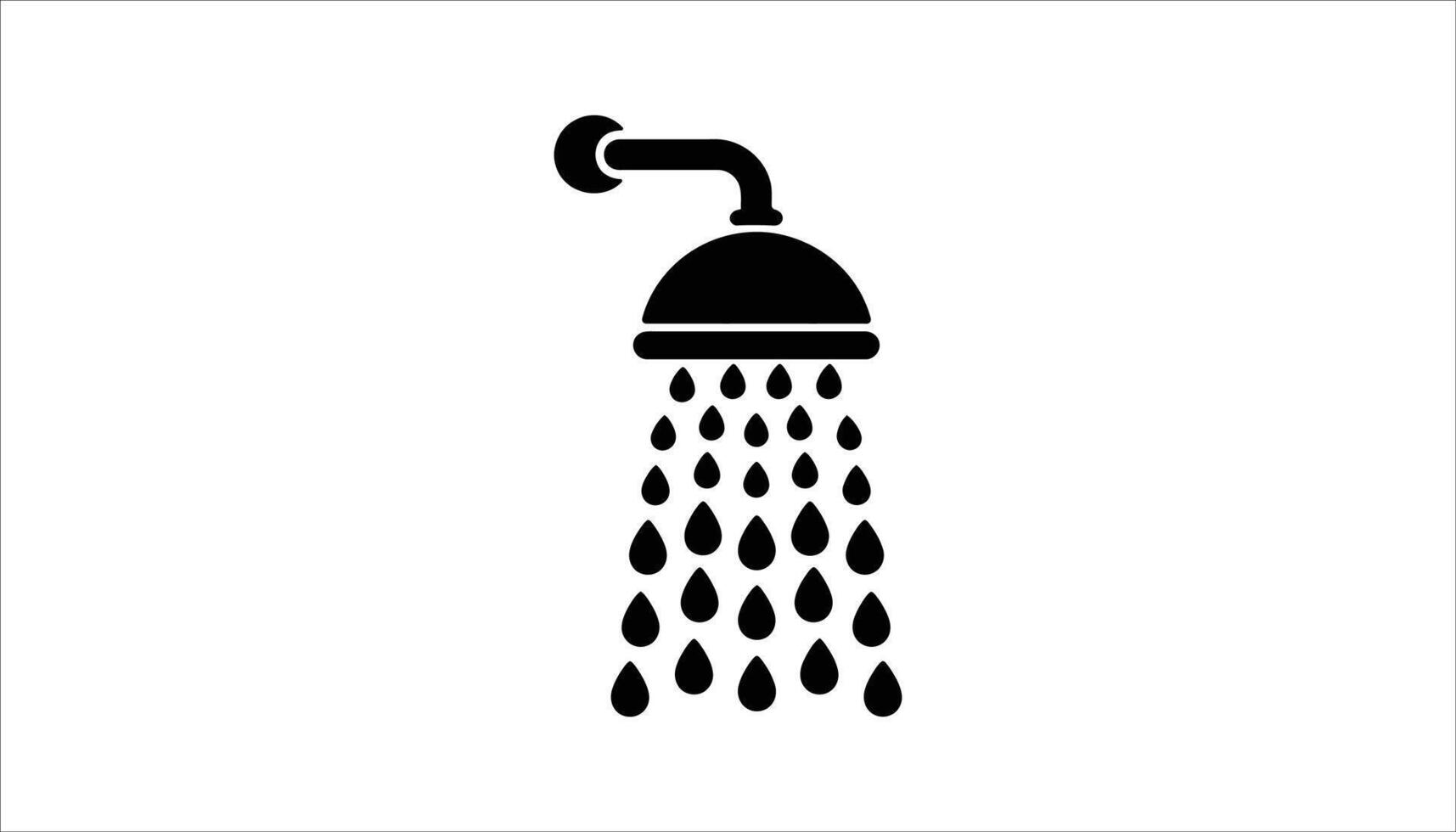 Shower Icon Water Drops from Showerhead for Bathroom, Hygiene, and Plumbing Design vector