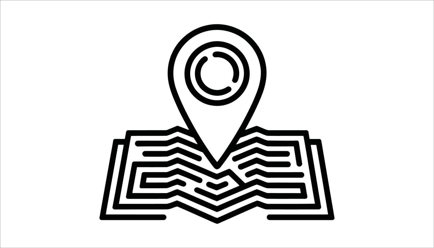 Map with Location Pin Icon GPS Navigation Symbol vector