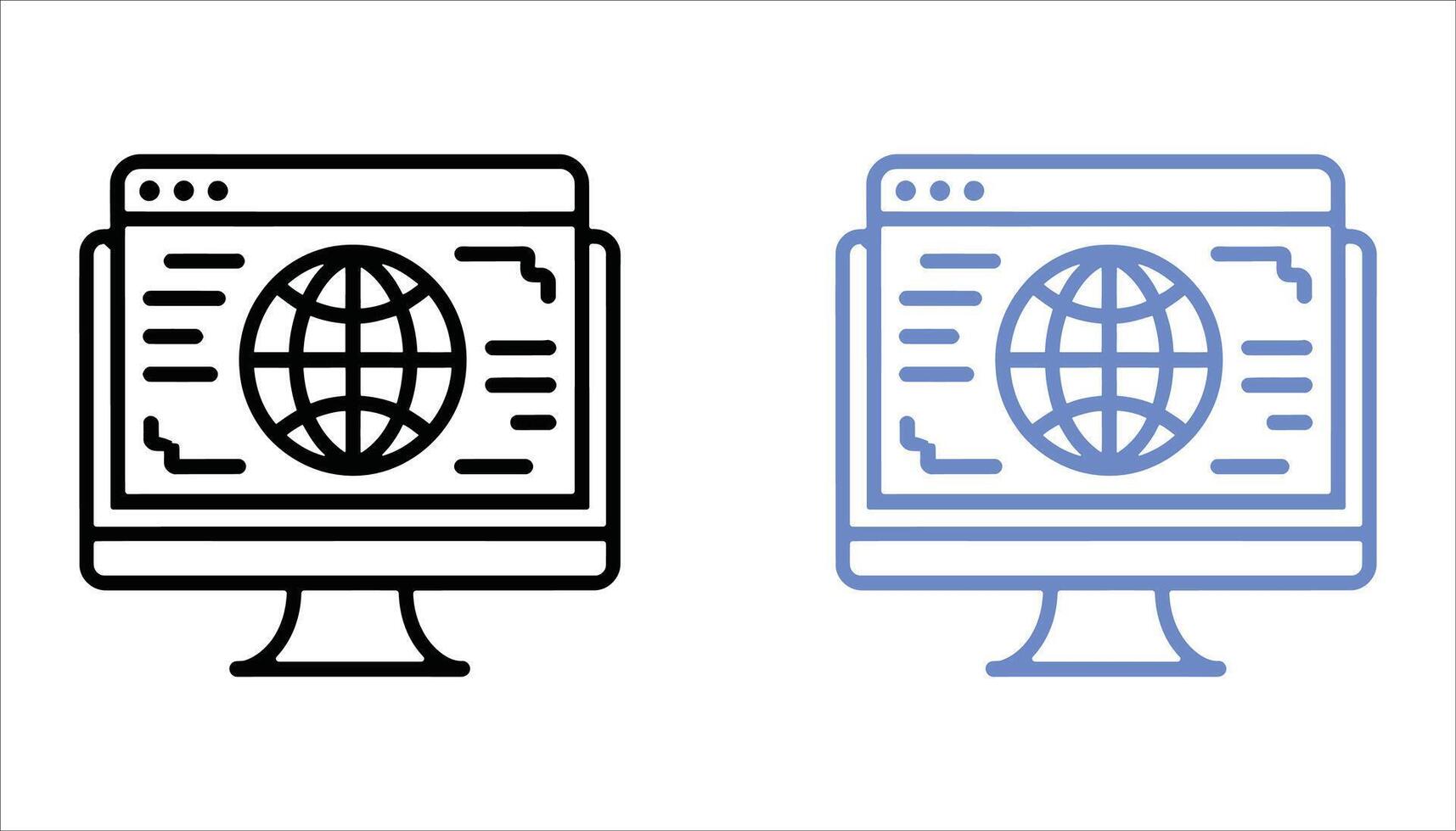Web Development Icon Coding and Programming Interface with Global Internet Symbol vector