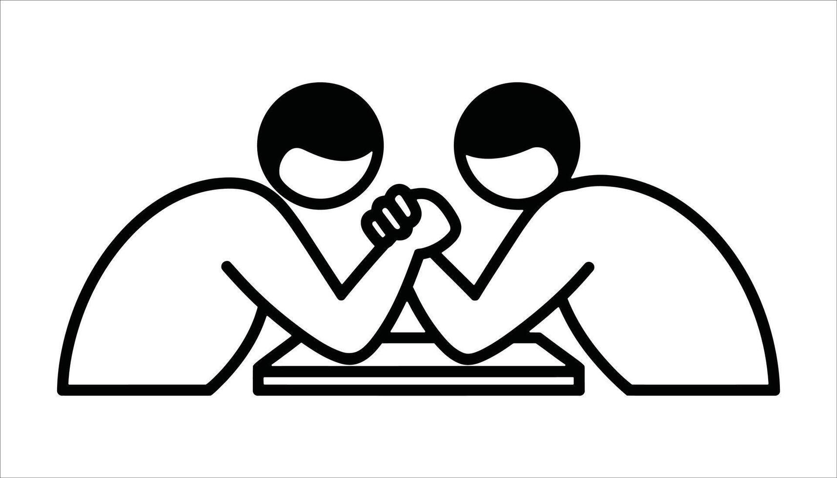 Wrestling Challenge Muscle Power Competition with Arm Lock and Table Battle Pose vector