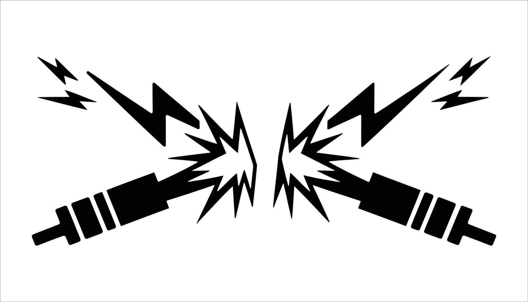 Electric Cable Spark Explosion Icon Isolated on White Background vector
