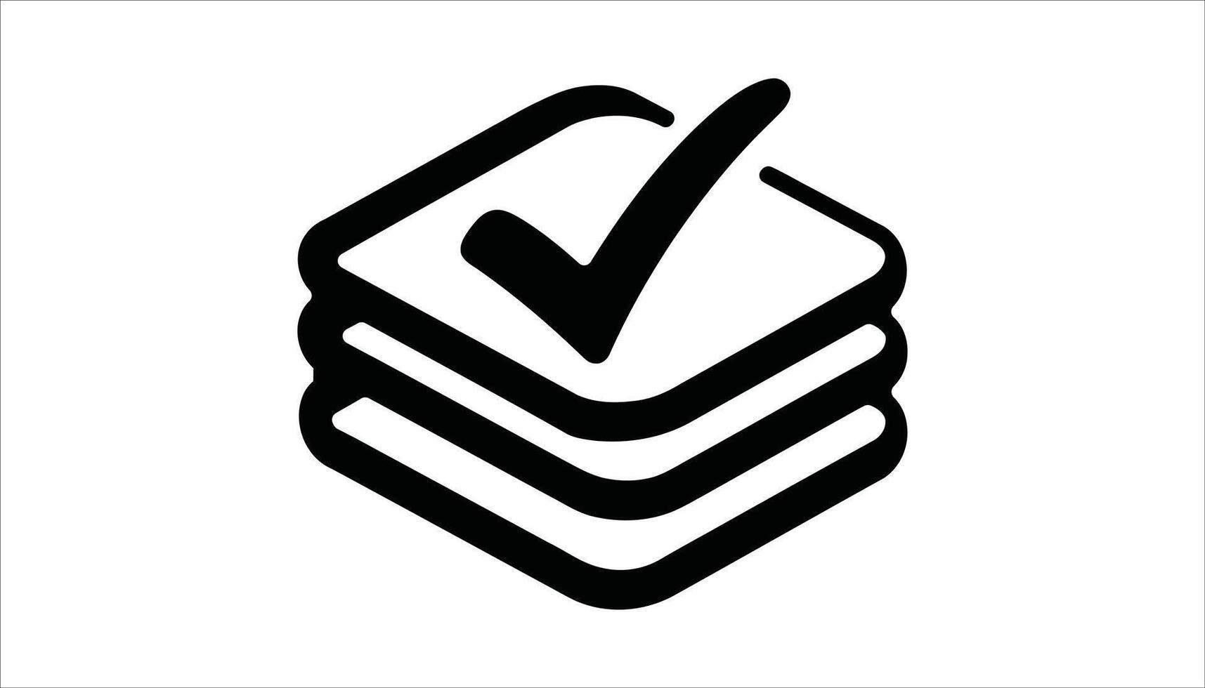 Checklist Document Icon with Tick Mark Symbol in Minimal Style vector