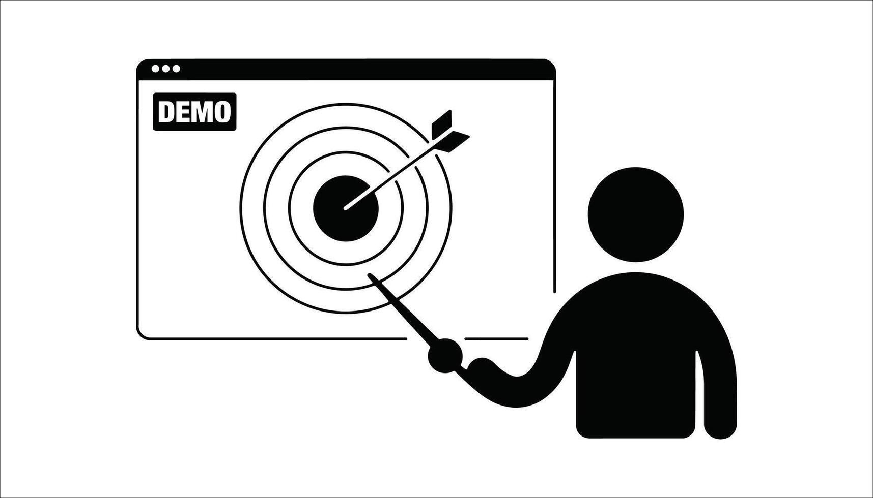 Business Presentation with Target Strategy and Arrow Demo Concept Icon vector