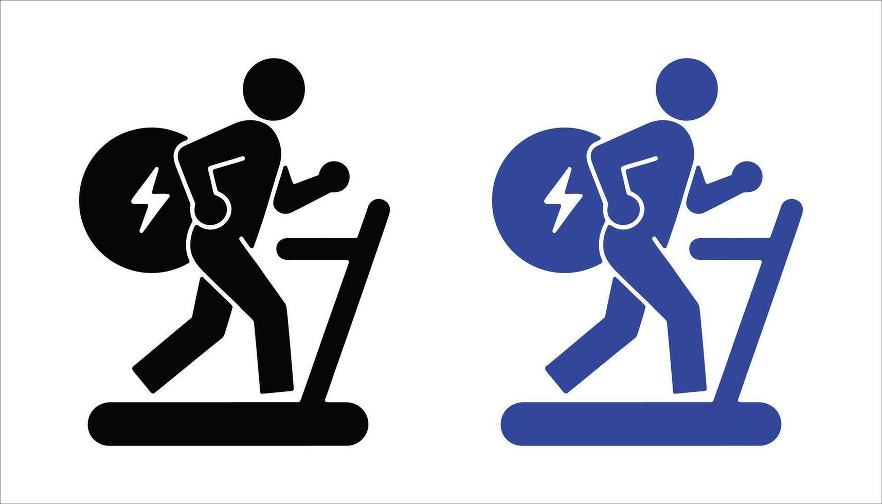 Energy Boost Workout Running Man on Treadmill Generating Power Concept Illustration vector