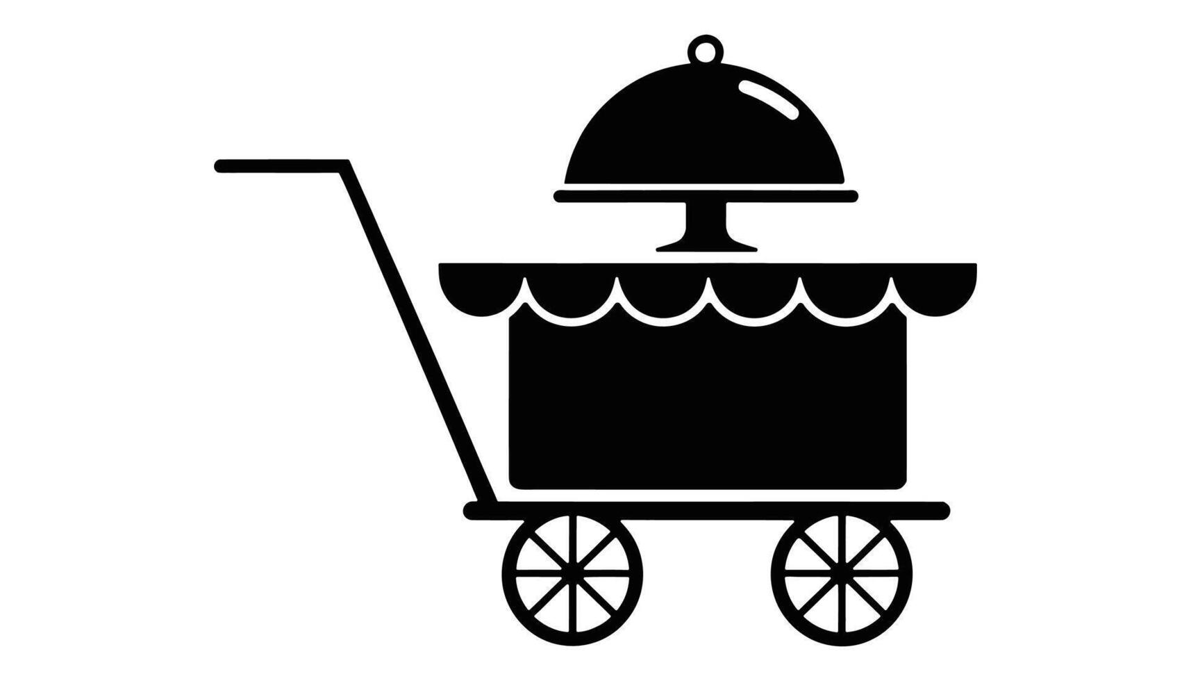 Food Cart Delivery Service with Tray and Coffee Cups vector