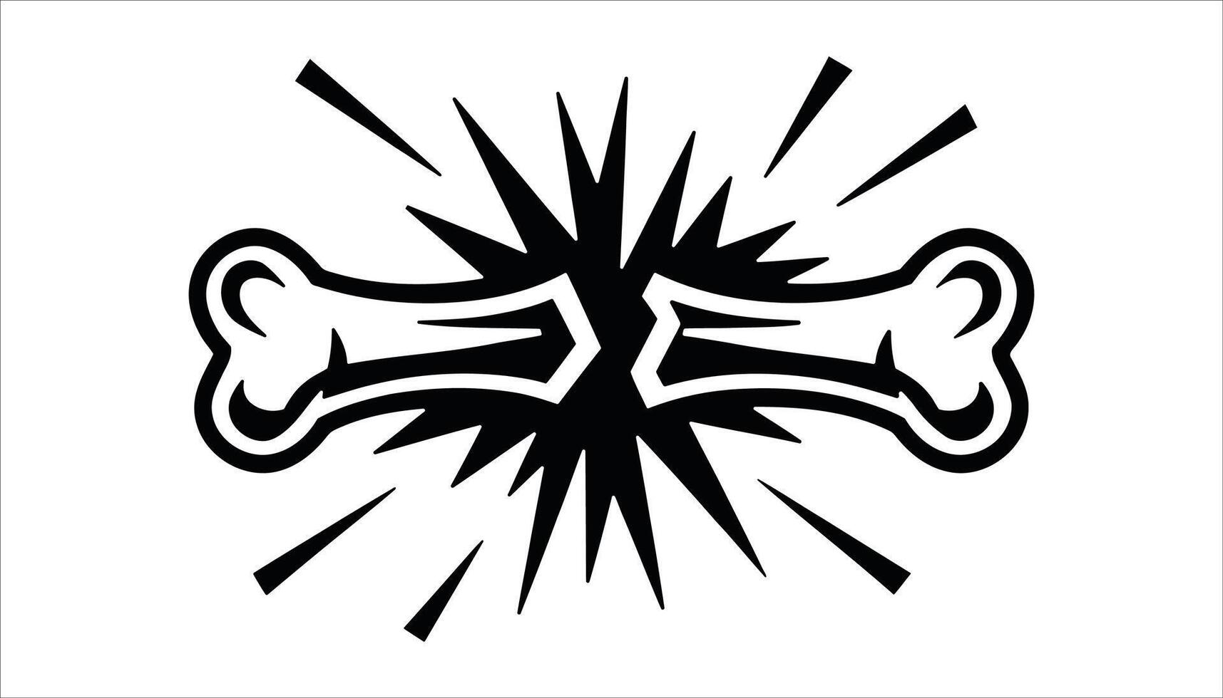 Broken Bone Icon Exploding Fractured Bone Symbol for Injury, Pain, and Medical Concept vector