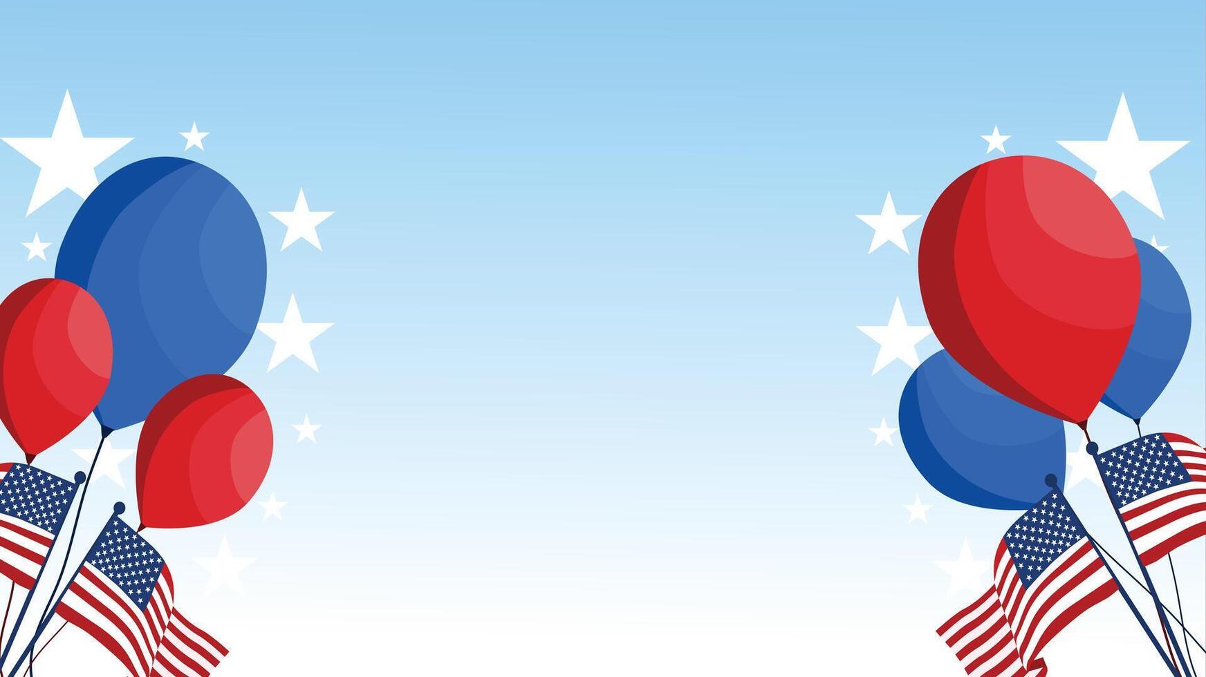 Balloons and Flags with Stars for Celebration Design vector