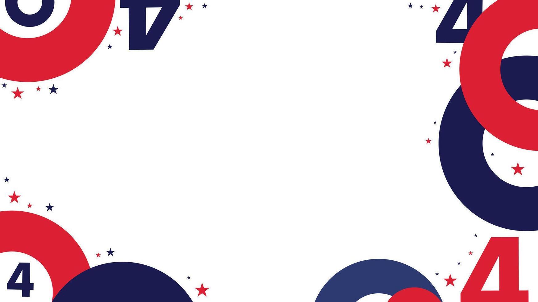 Minimal Abstract Design with Numbers and Stars Celebrating American Fourth of July Holiday vector