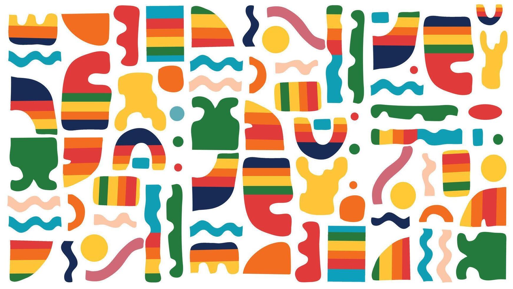 Abstract Pride Icons and Colorful Shapes Representing LGBTQ Love and Celebration Pattern vector