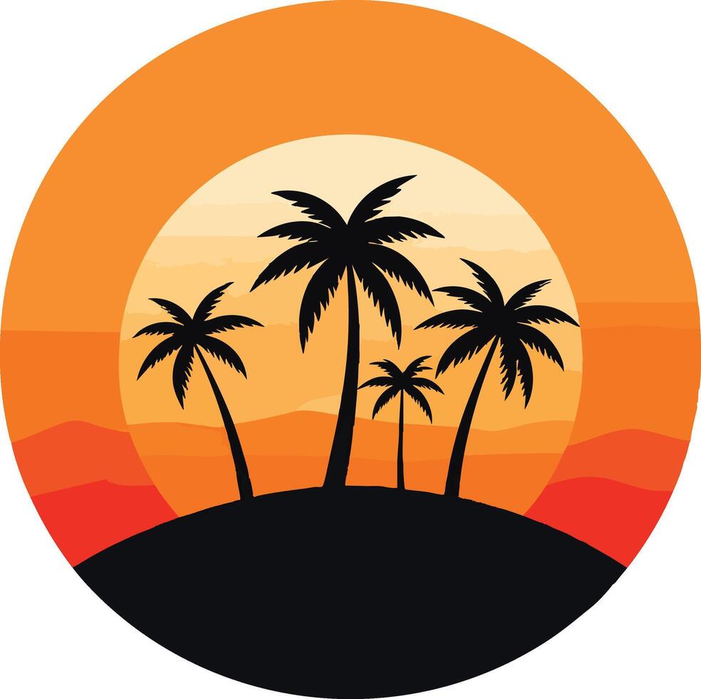 Palm Tree T Shirt Design Idea With Tropical Summer Style And Bold Graphic Art vector