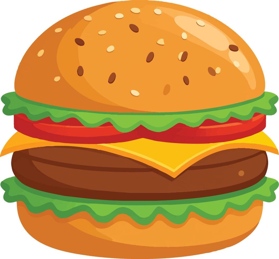 Burger Illustration With Tasty Layers And Creative Food Design vector