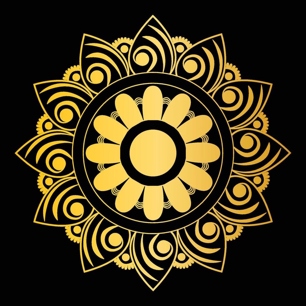 Golden Mandala Design Idea With Luxurious Artistic Pattern And Creative Concept vector
