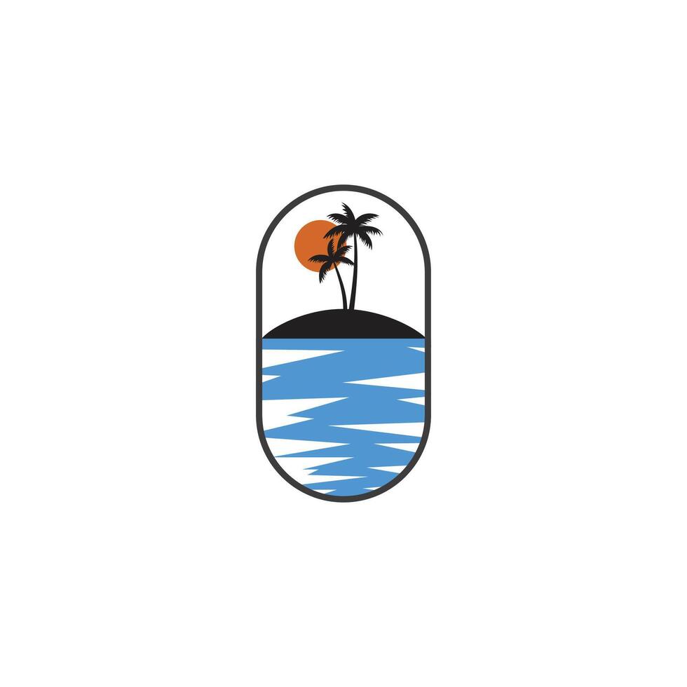 Sun and Palm vector
